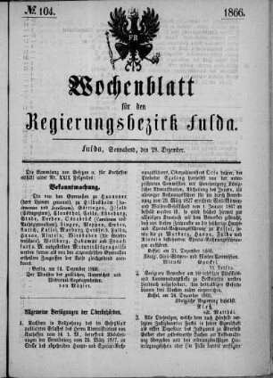 Nr. 104, Ausgabe vom 29. Dezember 1866