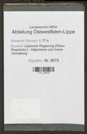 Vermessung der Ämter Varenholz und Hohenhausen