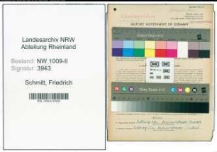 Entnazifizierung Friedrich Schmitt , geb. 20.07.1895 (Pfleger)