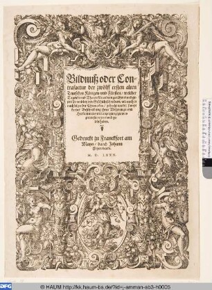 Titeleinfassung mit der Klugheit und der Gerechtigkeit