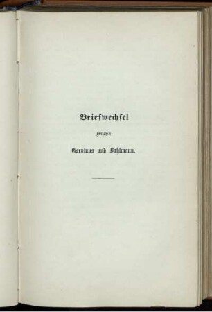 Briefwechsel zwischen Gervinus und Dahlmann