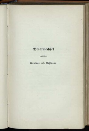 Briefwechsel zwischen Gervinus und Dahlmann