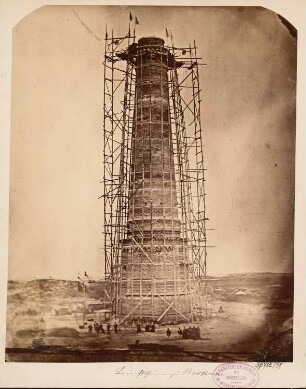 Großer Leuchtturm, Borkum: Ansicht des Turms kurz vor der Fertigstellung