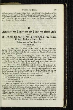Johannes der Täufer und die Taufe des Herrn Jesu : oder: Wie Gott der Vater den Herrn Jesum für seinen lieben Sohn erklärt hat ; Behandlung auf der Unterstufe