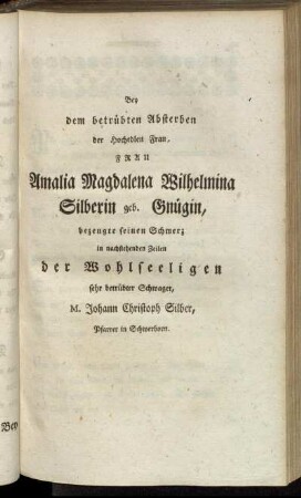 [IV. Auf eben dasselbe, von M. Joh. Heinr. Silber.] - [V. Auch auf dasselbe,(...).]