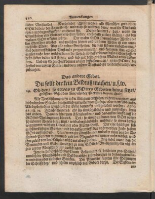 Das andere Gebot. Du sollt dir kein Bildniß machen/ u.s.w.