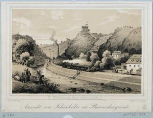 Der Plauensche Grund mit der Begerburg und der Eisenbahn nach Südwesten