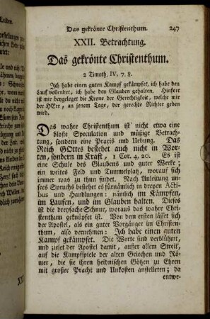 XXII. Betrachtung. Das gekrönte Christenthum. - XXIV. Betrachtung. Die zwiefache Ewigkeit.