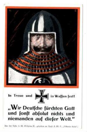 Nr. VI: "Wir Deutsche fürchten Gott ..." (Wilhelm II. in Rüstung)