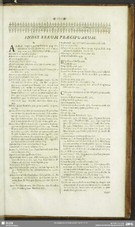 Index Rerum Praecipuarum