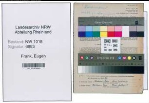 Entnazifizierung Eugen Frank , geb. 14.05.1873 (Kunstmaler)