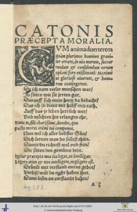Catonis Præcepta Moralia