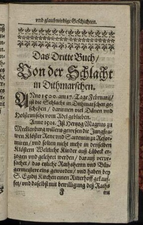 Von der Schlacht in Dithmarschen.