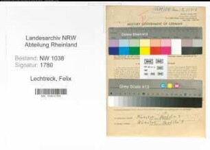 Entnazifizierung Felix Lechtreck , geb. 11.01.1912 (Kaufmann)