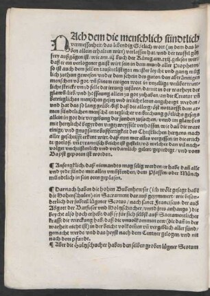 Nachdem die menschlich sündtlich vermessenheit/ das lebendig Götlich wort (in dem das leben allein erhalten wirt) verlassen hat ...