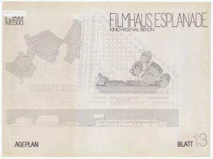 Wettbewerb Filmhaus Esplanade (nicht realisiert), 1. Rang – Lageplan. Berlin-Tiergarten, Potsdamer Platz 2