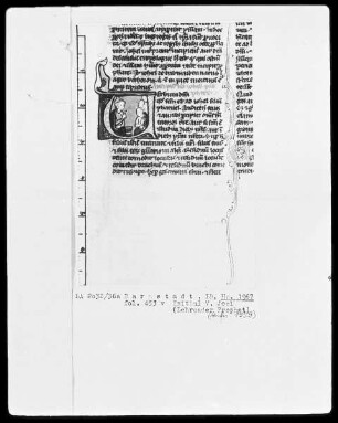 Biblia sacra mit Missale — Initiale V (erbum dei) mit lehrendem Prophet, Folio 453verso