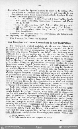 Das Telephon und seine Anwendung in der Telegraphie