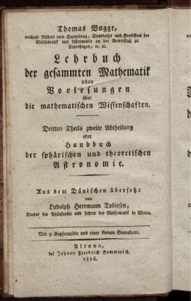 Theil 3, Abtheilung 2: Lehrbuch der gesammten Mathematik oder Vorlesungen über die mathematischen Wissenschaften. Dritten Theils zweite Abtheilung