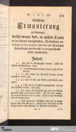 [VIII.] Christliche Ermunterung