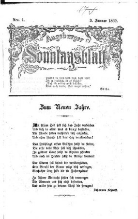 Augsburger Sonntagsblatt. 1869