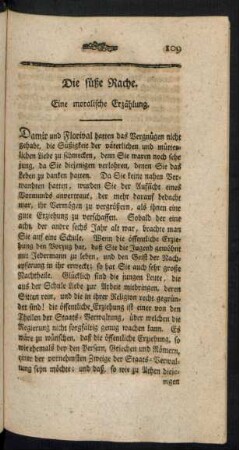 Die süße Rache. Eine moralische Erzählung