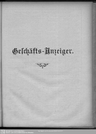 Anzeigen : Geschäfts-Anzeiger.