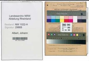 Entnazifizierung Johann Albert , geb. 21.09.1901 (Stadtsekretaer)