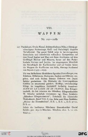 VIII. Waffen (Nr. 207-208)