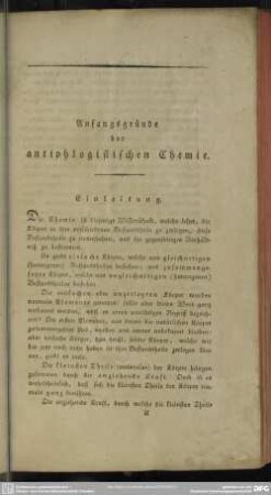 Anfangsgründe der antiphlogistischen Chemie
