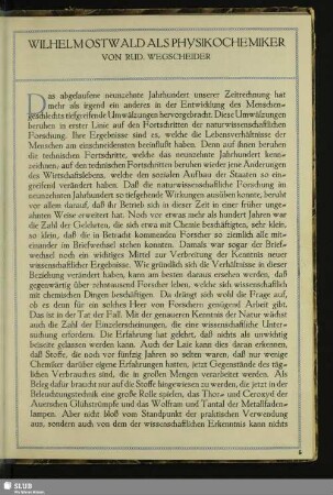 Wilhelm Ostwald Als Physikochemiker