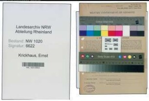 Entnazifizierung Ernst Krickhaus , geb. 20.11.1891 (Schleifer)