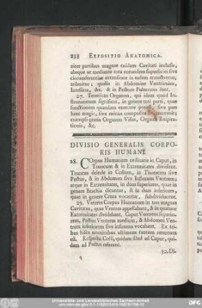 Divisio Generalis Corporis Humani.