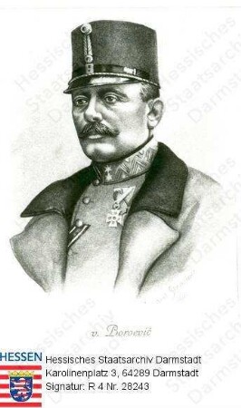 Borojevic von Bojna, Svetozar (1856-1920) / Porträt in Uniform, rechtsgewandtes und -blickendes Brustbild