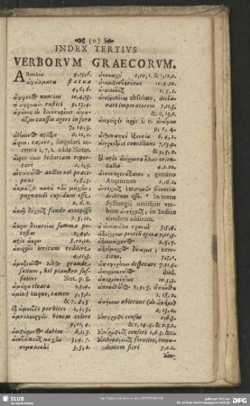 Index Tertius Verborum Graecorum