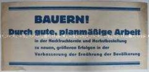 Maueranschlag mit Aufruf der VgdB zur Herbstbestellung