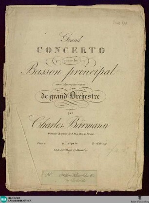 Grand concerto pour le basson principal : avec accompagnement de grand orchestre; oeuvre 1