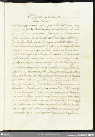 [Text:] Ristretto di cavalleria
