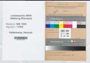 Entnazifizierung Heinrich Hellenkamp, geb. 12.02.1892 (Verw.Angest.)