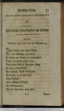 20. Christliche Freudigkeit im Leiden