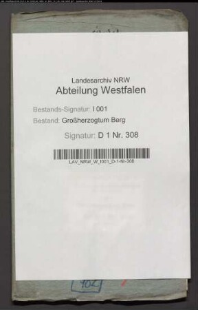 Die pachtlos werdenden Domänengründe der Rentei Werne