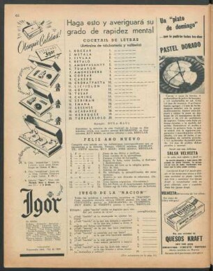 Haga esto y averiguará su grado de rapidez mental : Cocktail de letras [y] Feliz año nuevo [y] Juego de la "Nación"