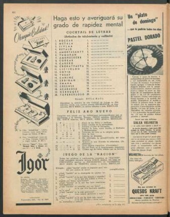 Haga esto y averiguará su grado de rapidez mental : Cocktail de letras [y] Feliz año nuevo [y] Juego de la "Nación"