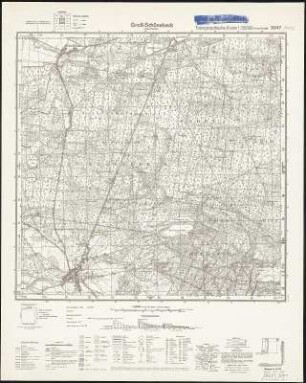 Meßtischblatt 3047 : Groß- Schönebeck (Schorfheide), 1957 : Groß- Schönebeck (Schorfheide). - Hrsg. 1884, letzte Nachtr. 1934, redak. Änd. 1954. - 1:25000. - [Berlin]: Reichsamt für Landesaufnahme, 1957. - 1 Kt.