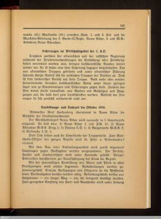 Ausbildungs- und Ruhezeit bis Oktober 1918