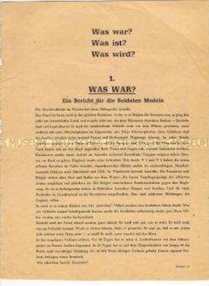 Propagandaflugblatt für die Soldaten an der Westfront