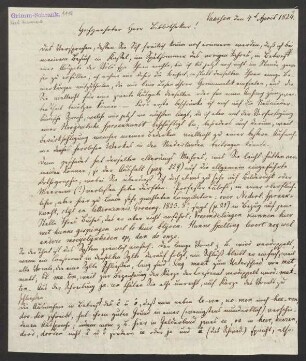 Brief an Jacob Grimm : 04.04.1824-18.12.1825