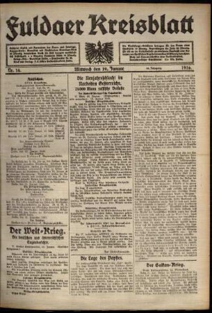 Ausgabe vom Mittwoch, den 19. Januar 1916.