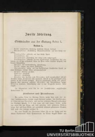 Zweite Abteilung. Obststräucher aus der Gattung Rubus L.