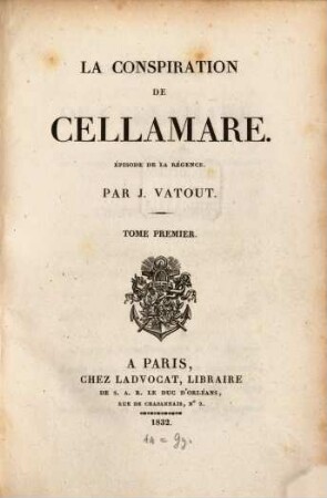 La conspiration de Cellamare : épisode de la régence, 1